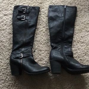 Black faux leather Boots